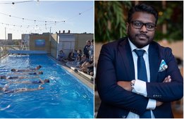 Clarion Hotel Sign bjöd på pop up-konst i poolen 