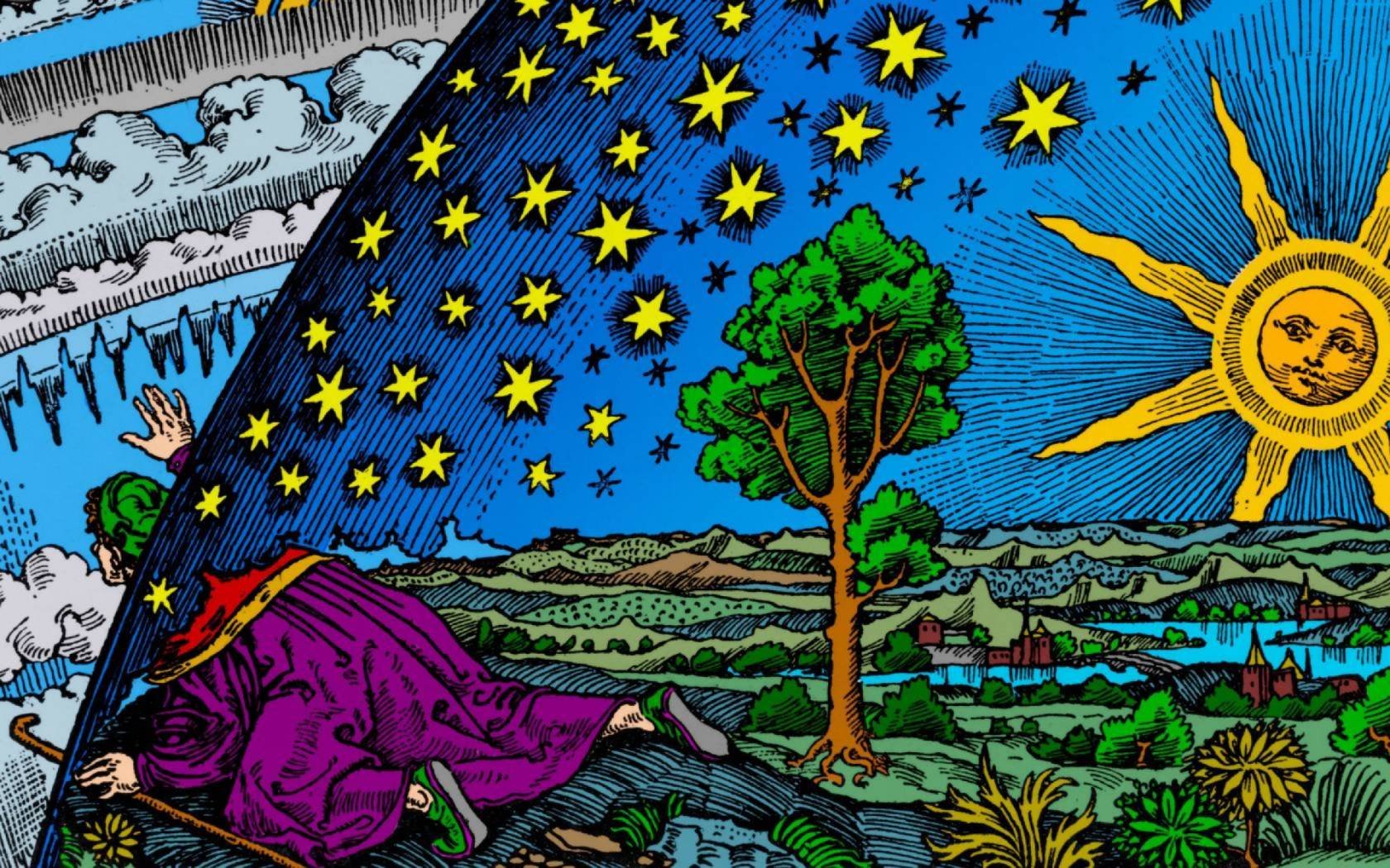 The Flammarion Wood engraving. The image is often used as a metaphorical illustration of either the scientific or the mystical quests for knowledge.