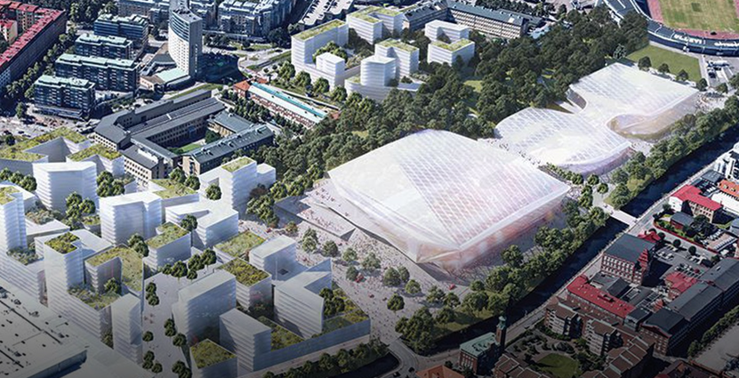 Göteborgs nya arenakomplex omfattar 20 000 sittplatser fördelade på tre arenor. Foto: Göteborgs Stad
