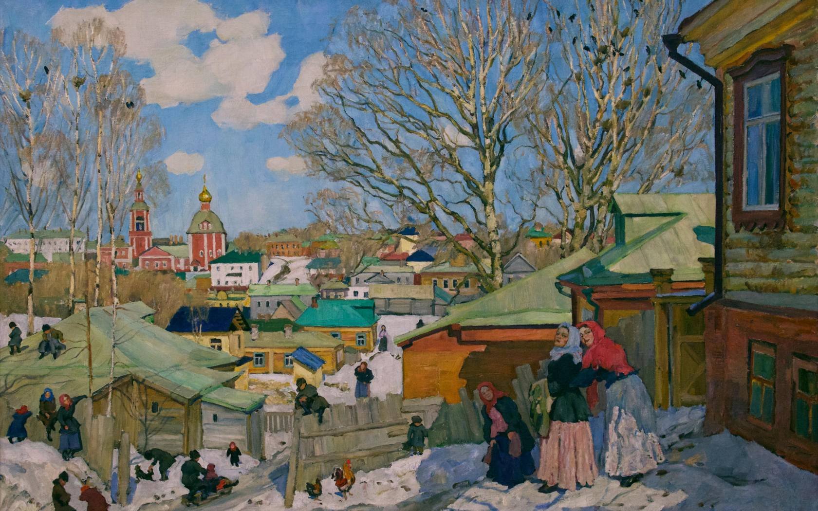 Sunny Day in Spring by Konstantin Yuon, 1910.
