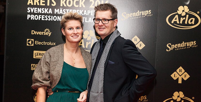 Marie Skogström, vinnare av Karin Franssons mentorpris 2015, och kocken Peter Skogström. 
