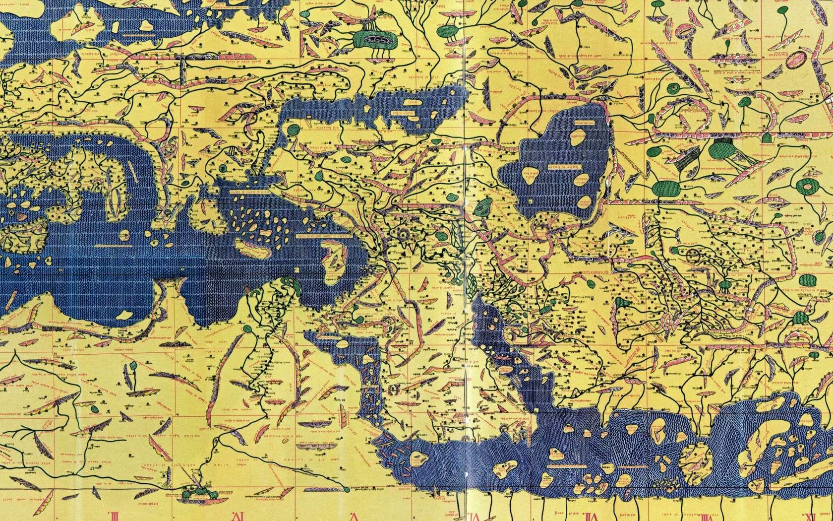 The Tabula Rogeriana, drawn by al-Idrisi for Roger II of Sicily in 1154.