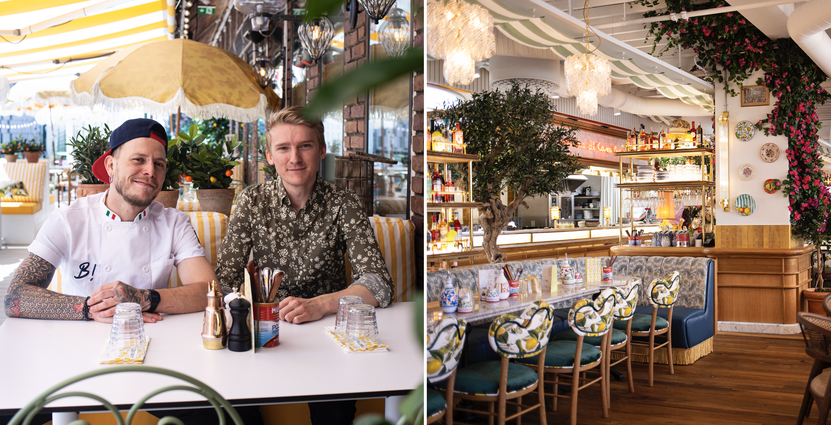 Kökschef Giuseppe Montanaro och restaurangchef Simon Bergqvist på Basta Urban Italians nya restaurang i Stockholm. 
