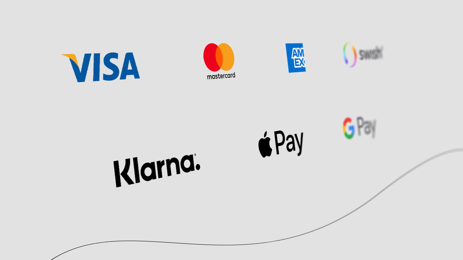 Logotyper för betalmetoder som stöds av Yabie kassasystem