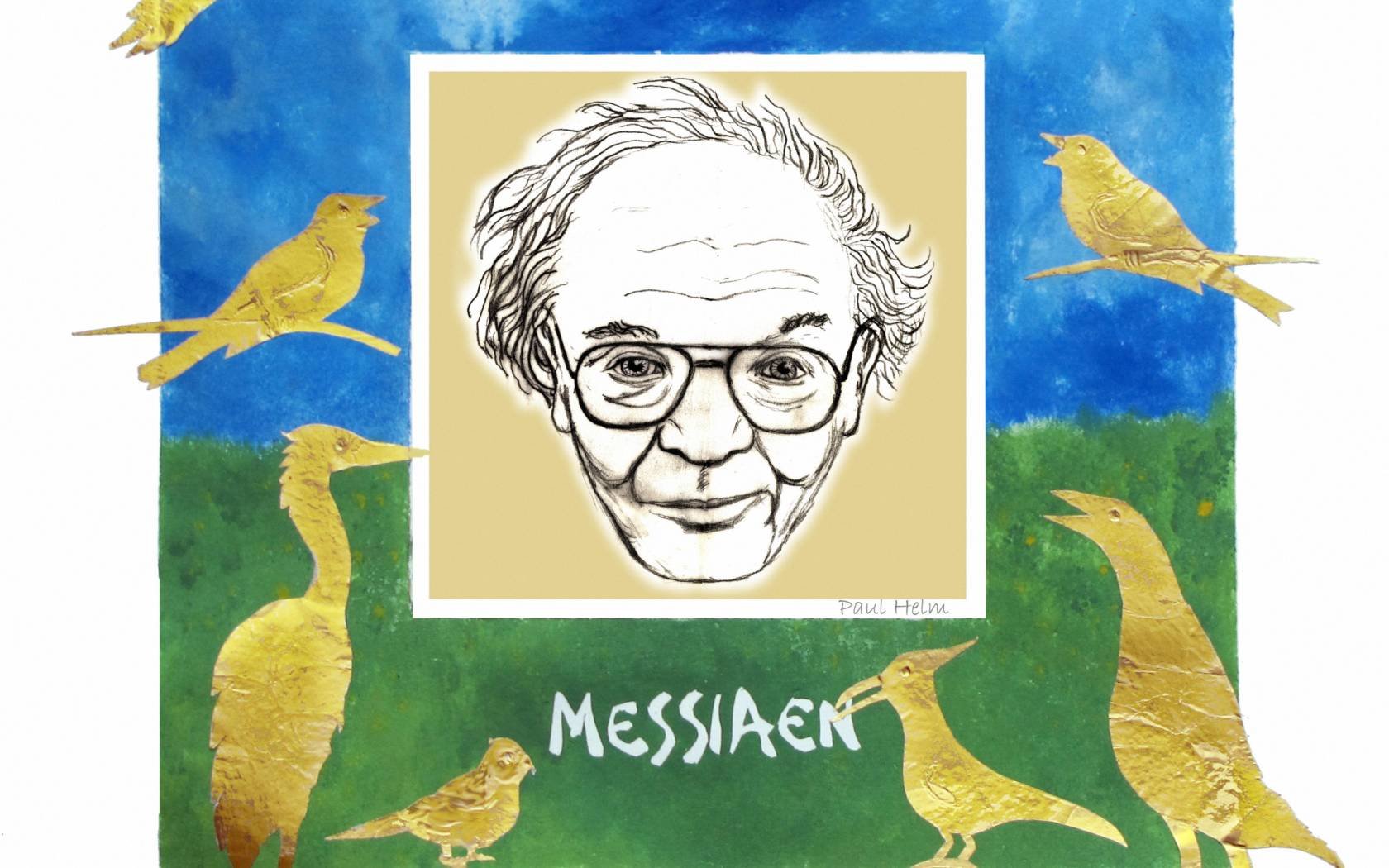 Portrait of the French composer, Olivier Messiaen.