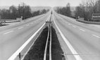 Empty highway in the direction of Munich on a car-free Sunday during the oil crisis.