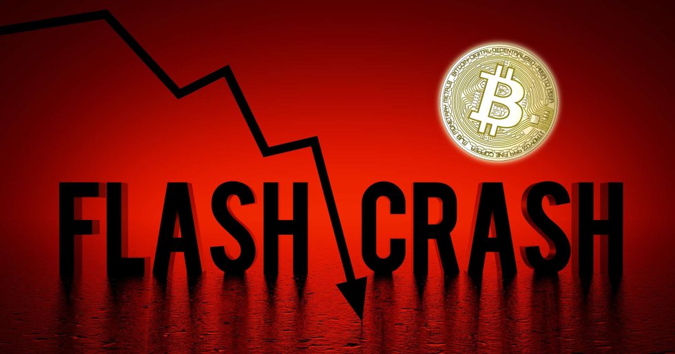 Mörkröda siffror för bitcoinpriset – rasar 14 procent i 