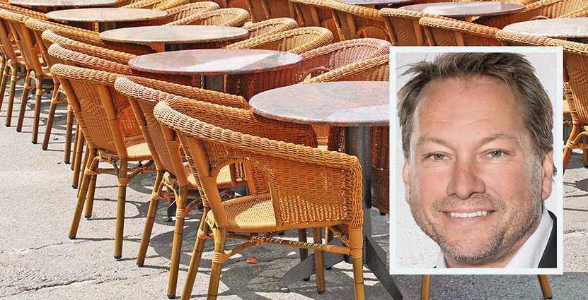 Krögaren Jacob Strömberg vill ha en större uteservering på Stora Torget i Västerås. 