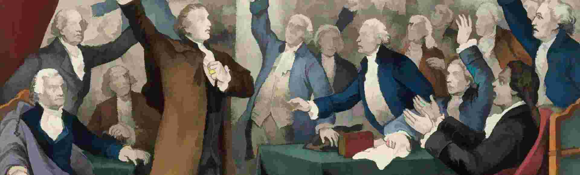 Art inspired by Patrick Henry's speech on the Rights of the Colonies.