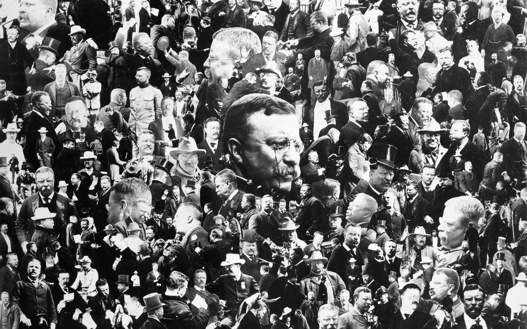 Collage of portraits of Theodore Roosevelt.
