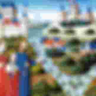 A miniature of the Treaty of Verdun, 843. Emperor Louis I (right) blessing the division of the Frankish Empire in 843 into West Francia, Middle Francia, and East Francia.