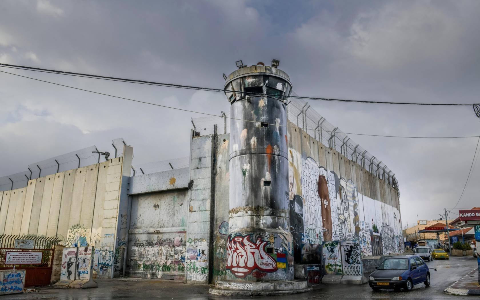 The border wall between Israel and the West Bank.