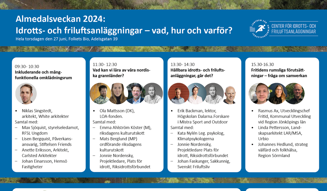 Prata om idrottens och friluftslivets platser under Almedalen 2024