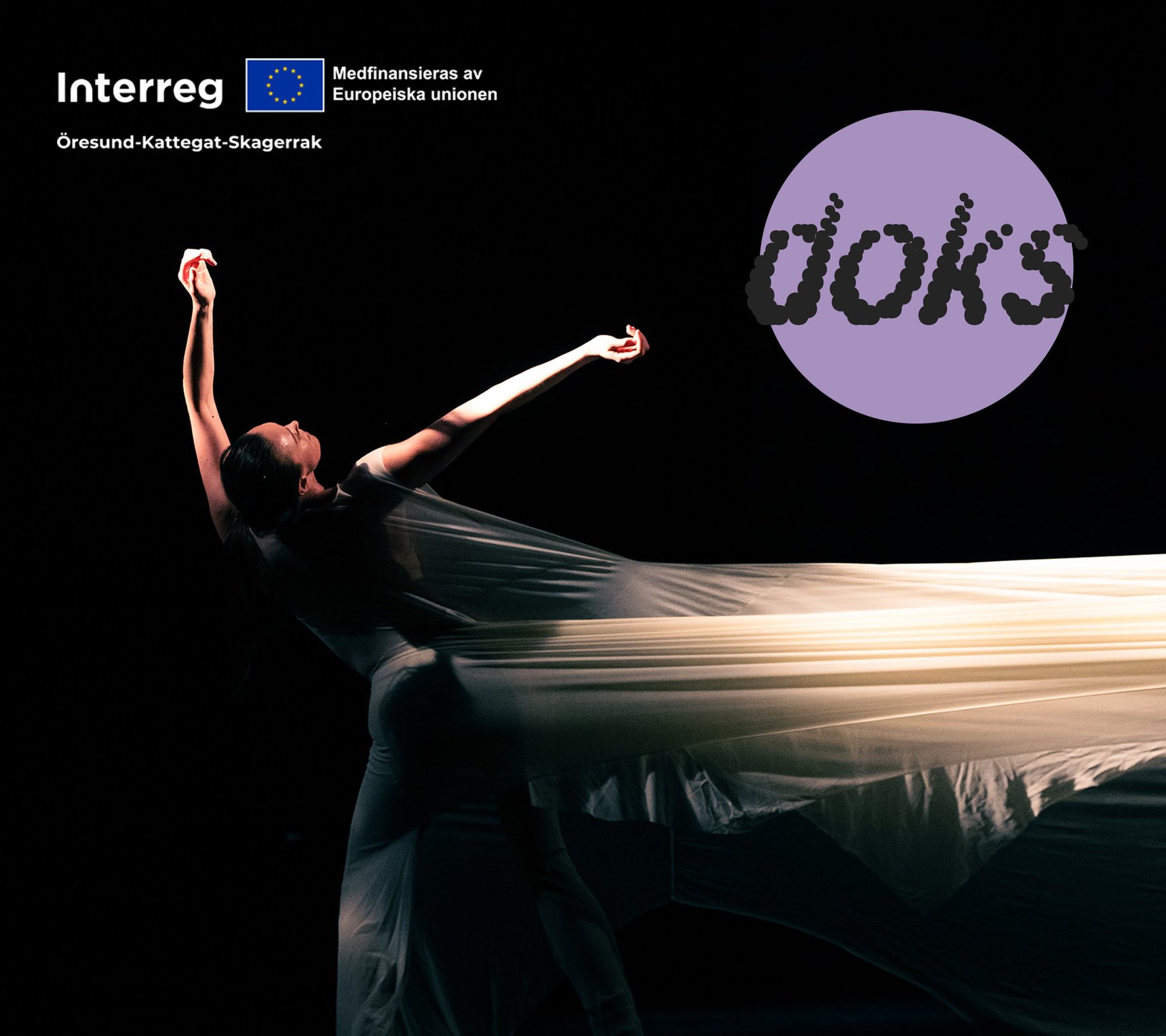 Bild på dansare samt loggor för doks och Interreg.