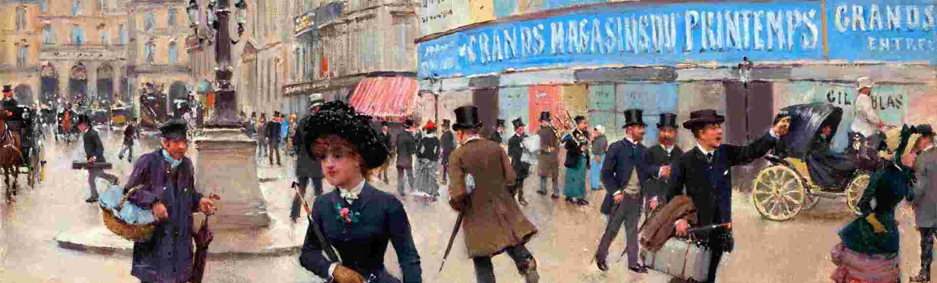 Jean Béraud's painting 'Paris, rue du Havre', c. 1882.