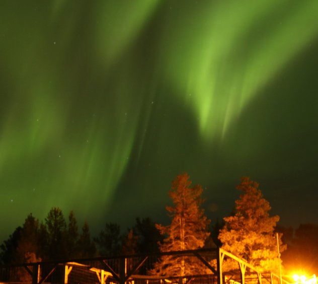 Northern lights at Laxforsen