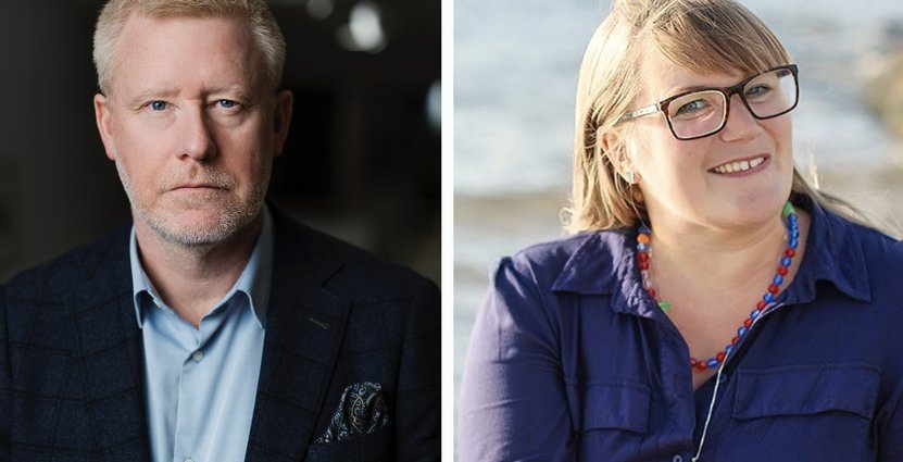 Peter Thomelius, chef för kompetensförsörjning på Visita och Matilda Runeson, som är utbildningsledare på Yrkesakademin. Foto: Visita/ Patricia Holmén