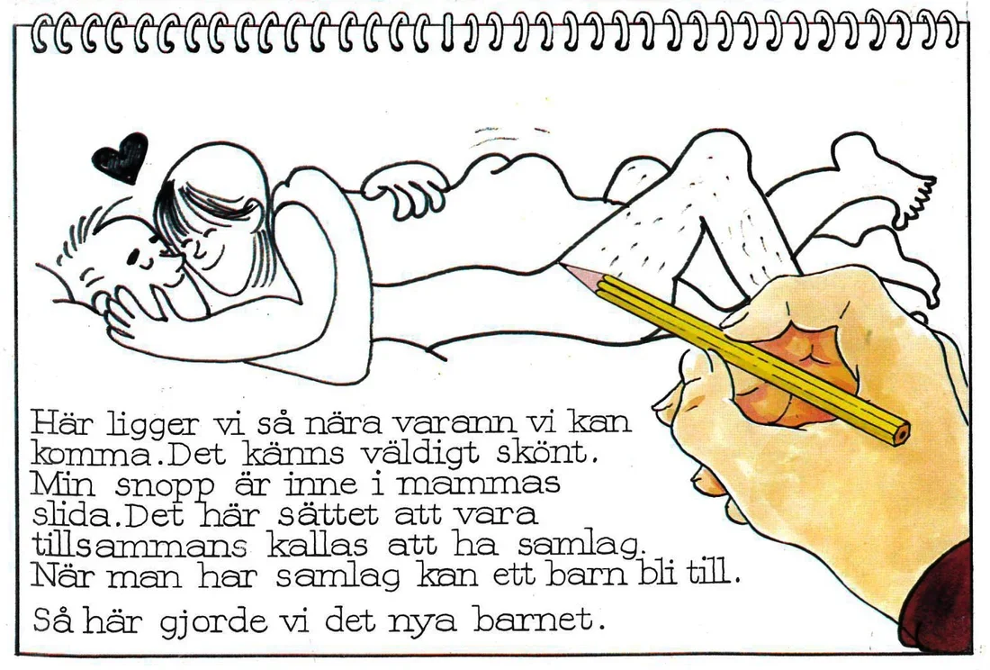 Se bilderna ur kultboken ”Per, Ida och Minimum” – om hur barn blir till