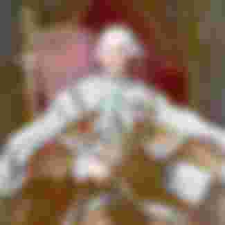 Painting of King George III of England, (1738-1820), seated on the throne in full regalia. Undated illustration. Credit: Bettmann/Contributor.