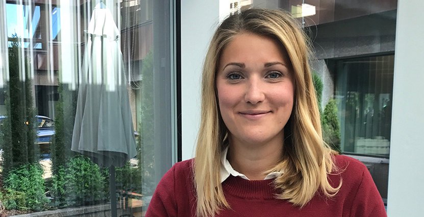 Ny på jobbet. Ebba ska basa över Elite Hotel Stockholm Plaza. Foto: Privat