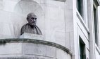 A statue of Hippocrates in London.