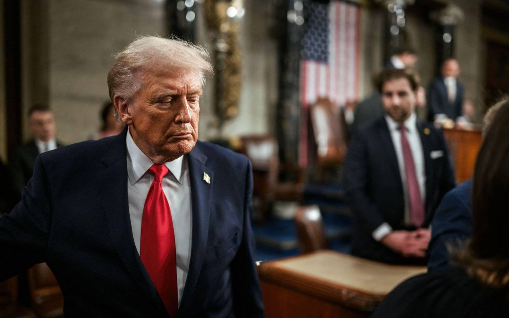 President Donald Trump delivers his State of the Union address, Tuesday, February 24, 2026, on the House floor of the U.S. Capitol in Washington, D.C.