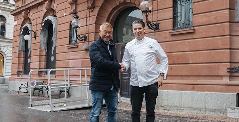 Thomas Dahlstedt och Pontus Frithiof öppnar La Girafe i Uppsala.  Foto: Pressbild