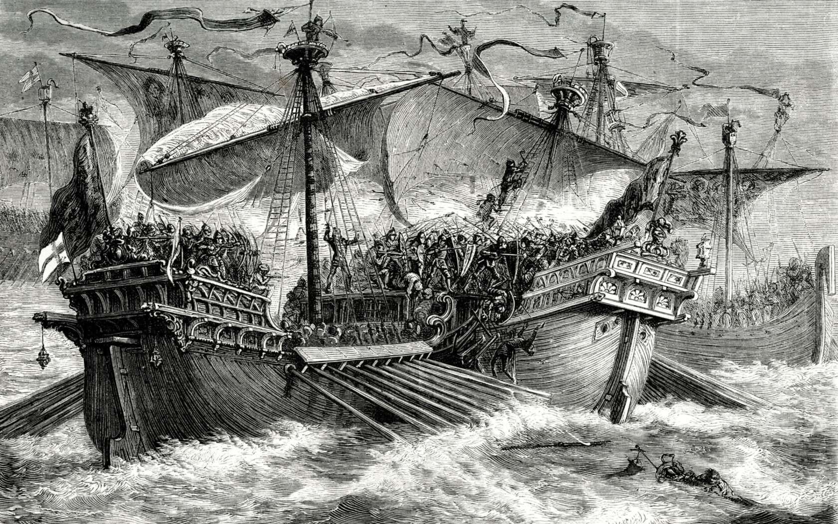 The Battle of Sandwich on 24 August 1217.