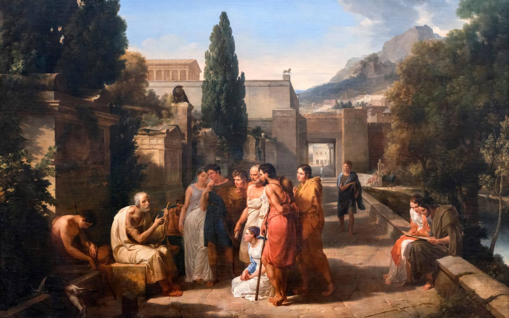 Homer Singing the Iliad at the Gate of Athens by Guillaume Lethiere (1760-1832).