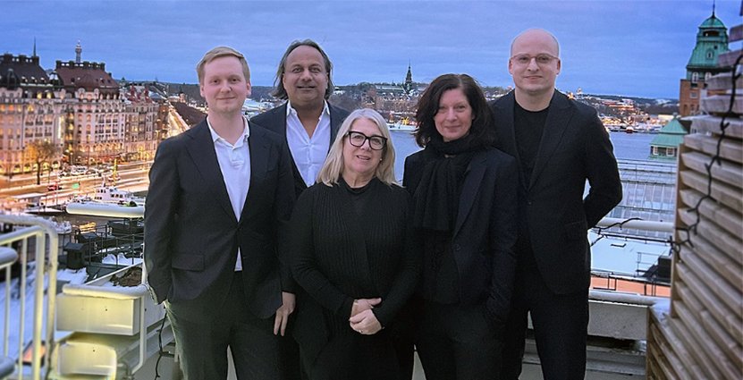 Felix Fjellström, Vimal Kovac, Ann-Sofie Lindahl Navarro, Maria Groop Russel och John Hällsson. 