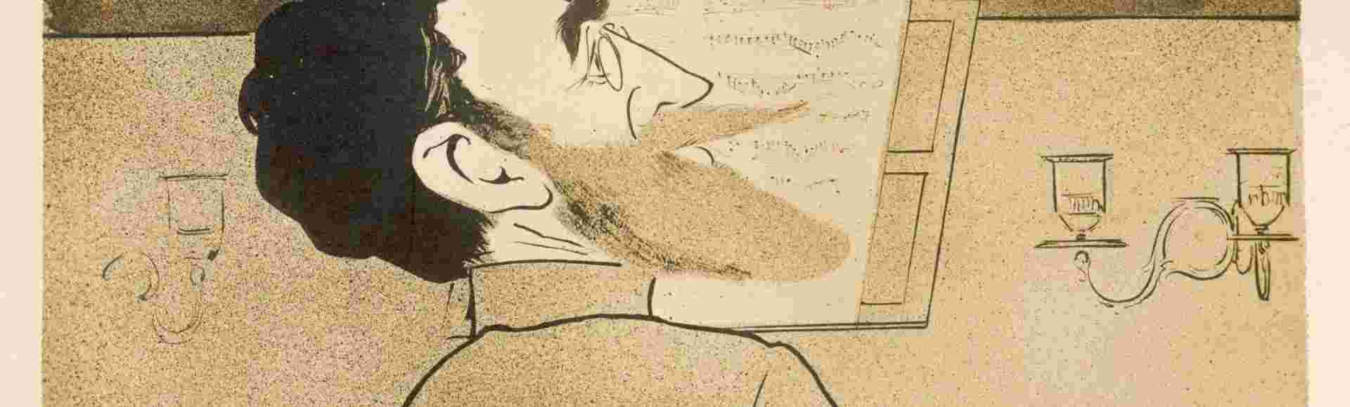 Renaudin's print of the composer Erik Satie.