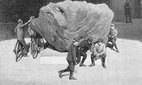 A large iron meteorite found at Cape York, Greenland, by the American explorer Robert Edwin Peary, and taken for display purposes to the Museum of Natural History, New York.