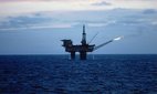 An oil drilling platform off the eastern coast of Scotland, 1978.