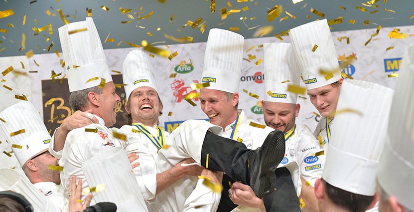 Vann på hemmaplan. År 2014 kammade Tommy Myllymäki hem guldet i Bocuse d'Or Europa.  Foto: Pressbild Gastronomi Sverige