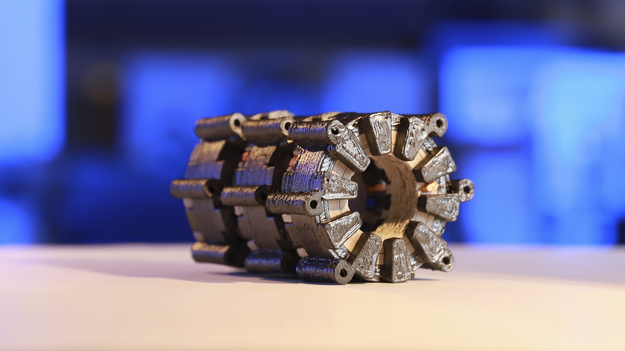 Forskare vid TU Chemnitz har 3D-printat en elmotor. Foto: Jacob Müller