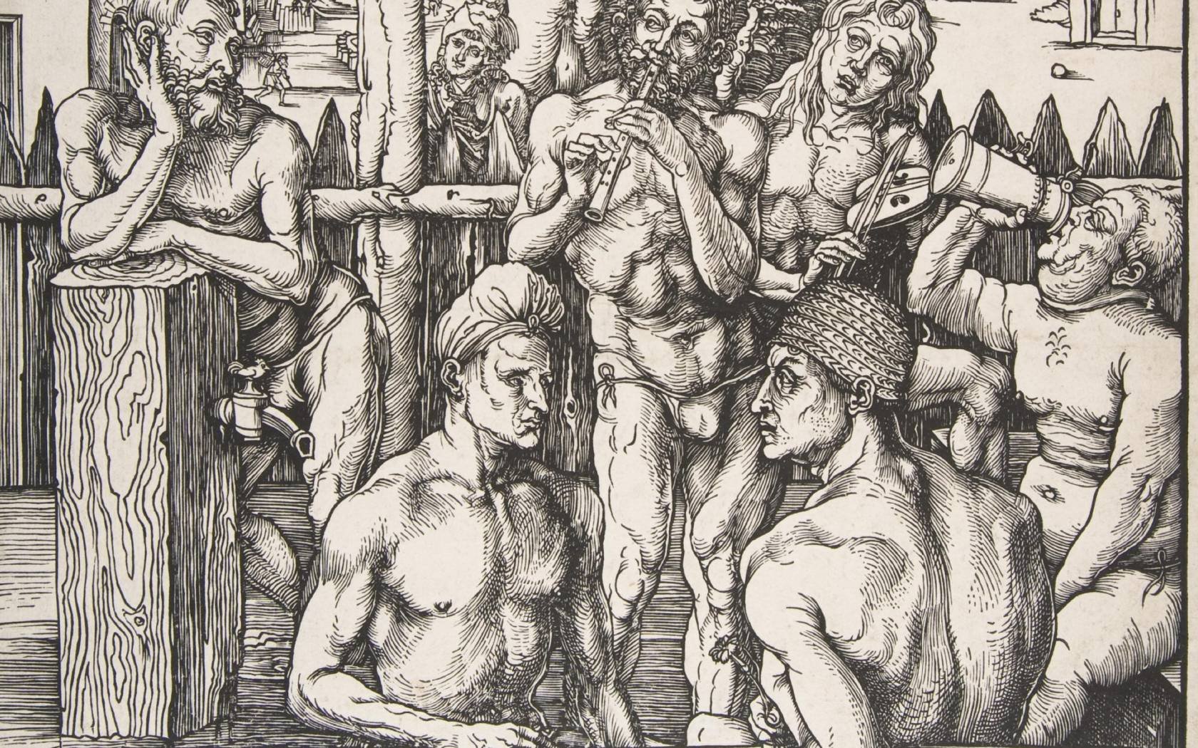 The Men's Bath by Albrecht Dürer.