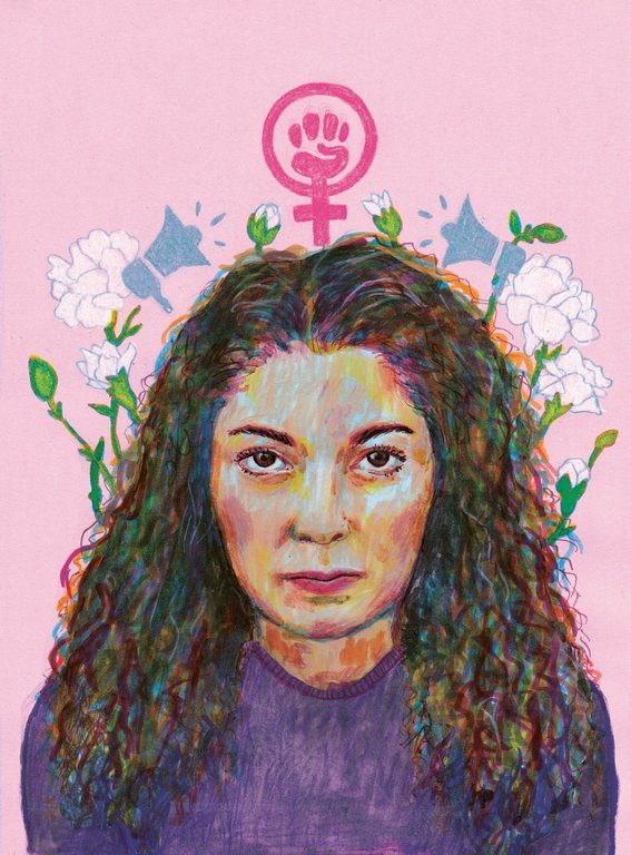 Fadime Sahindal. Illustration av Miriam Ivanoff