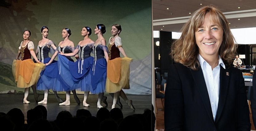 Kyiv Grand Ballet, med dansare från Kyiv och Charkiv och Annika Birkfeldt, General Manager för Elite Hotel Helsingborg. 