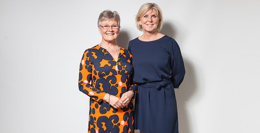 Visitas ordförande respektive vd Maud Olofsson och Eva Östling.  