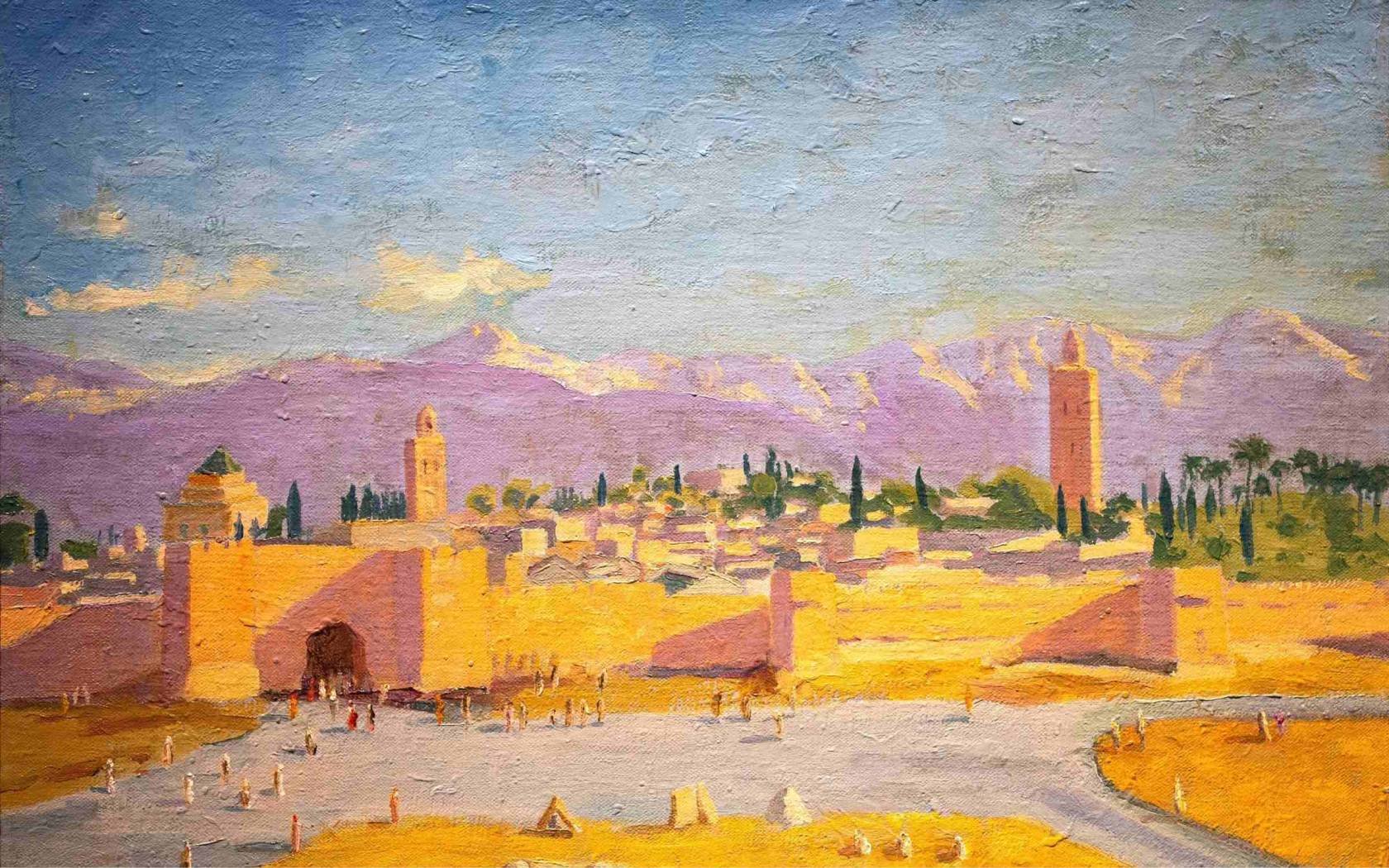 Sir Winston Churchill, 'Tower of the Katoubia Mosque', painted in 1943.