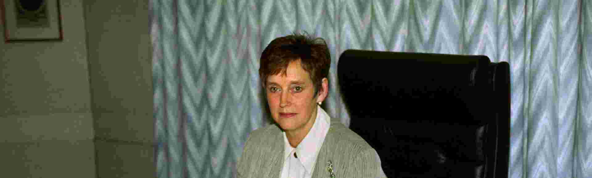 Stella Rimington at her desk as Director General of MI5.