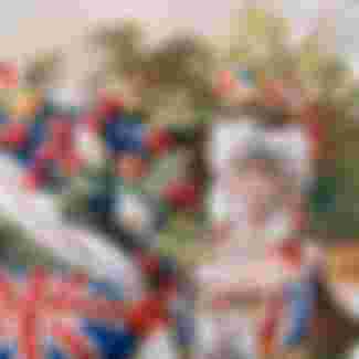 First prize winner at the Covent Garden fancy dress ball in 1905, a lady dressed in an elaborate costume as the Entente Cordiale.
