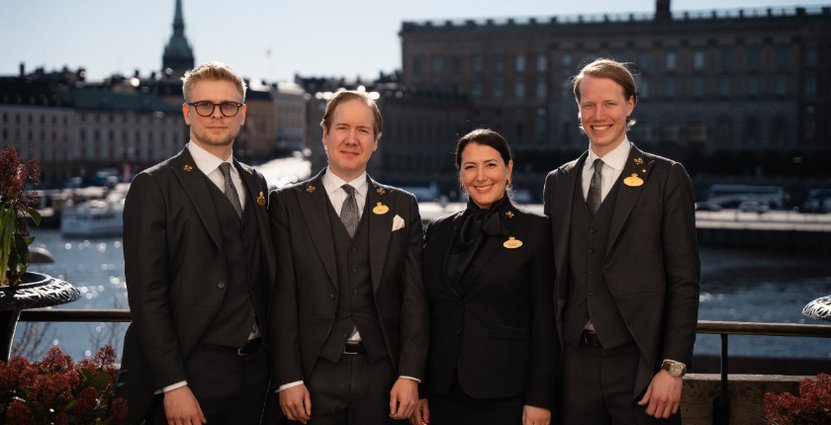 Grand Hôtel Concierge-team: Ludvig Grundsell, Martin Nordström, Johanna Picano, Isak Leima. FOTO:Adam Solberg