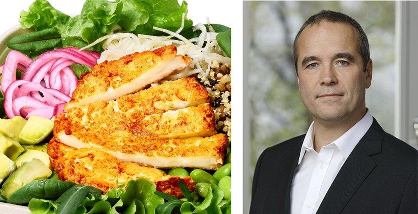 Kaj Török, hållbarhetschef på Max. Kedjan visar vilken klimatpåverkan varje beställning har. En halloumi salad bowl till exempel ger ett klimatavtryck på 1,6 kg koldioxid. 