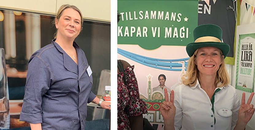 Både Ulrica Bjurström på Compass Group och Gröna Lunds Ida Troive (th) är mycket nöjda med sin medverkan under Järvaveckan. Foto: Besöksliv