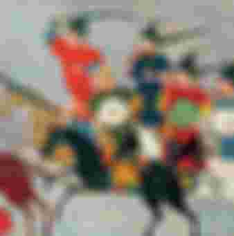 Mongol legend Genghis Khan in combat