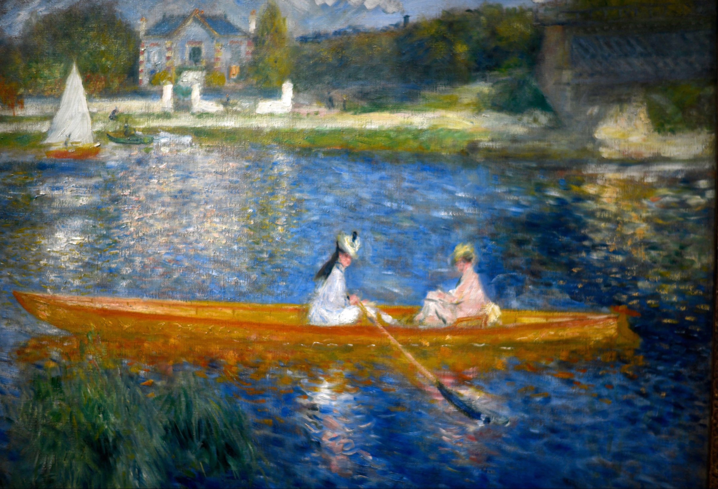 'The Skiff (La Yole)', one of Pierre-Auguste Renoir's most celebrated images of leisure on the River Seine. Painted in 1875. Credit: Frederic Soreau