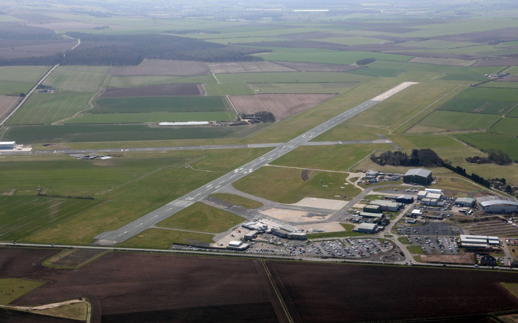 An aerial view of Humberside Airport.