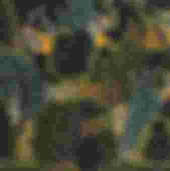 Krishna's Longing for Radha, from the Gita Govinda of Jayadeva, circa 1820-1825. In the lush forests on the banks of India?s Yamuna River, the youthful god Krishna waits to rendezvous with his beloved Radha. The artist has rendered his impatience by showing seven Krishnas, in various attitudes of anxious waiting, as though seeing him over a period of time. Meanwhile Radha, dressed in yellow at top right, confers seemingly endlessly with her confidante, as she tries to decide whether she should meet Krishna for the illicit tryst?she is already married and Krishna is prone to flirting with other girls. This scene is a metaphor for how god waits for us to come to him, while the human devotee frets about the bonds of social norms.