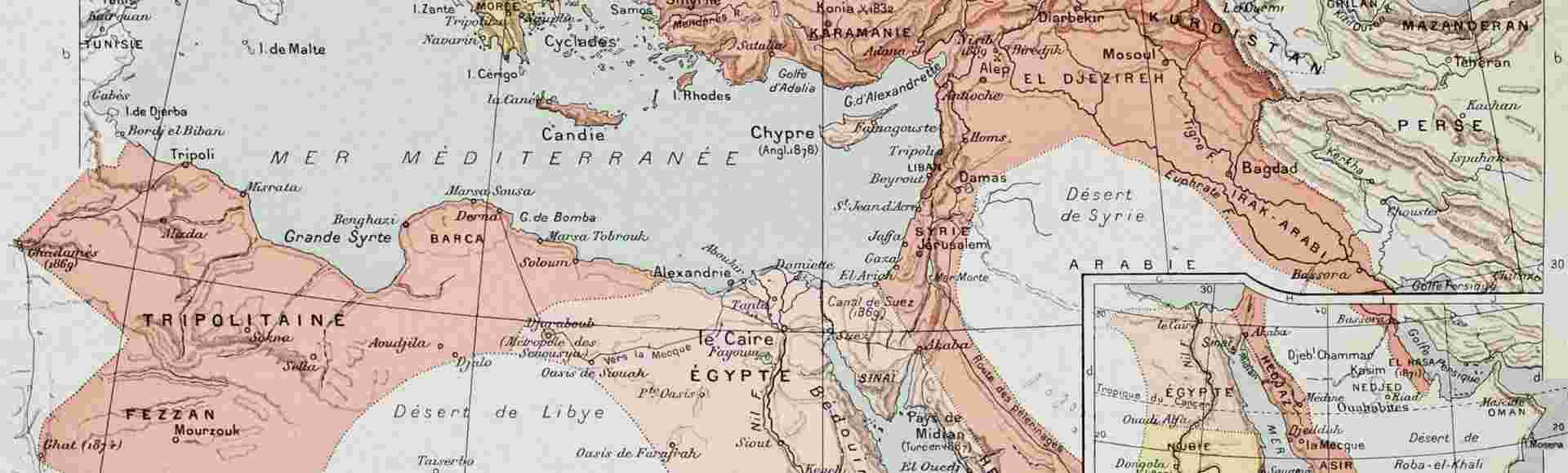 Map showing the evolution of the Ottoman Empire between 1792 and 1878. By Paul Vidal de Lablache, Atlas Classique, Librerie Colin, Paris, 1894.